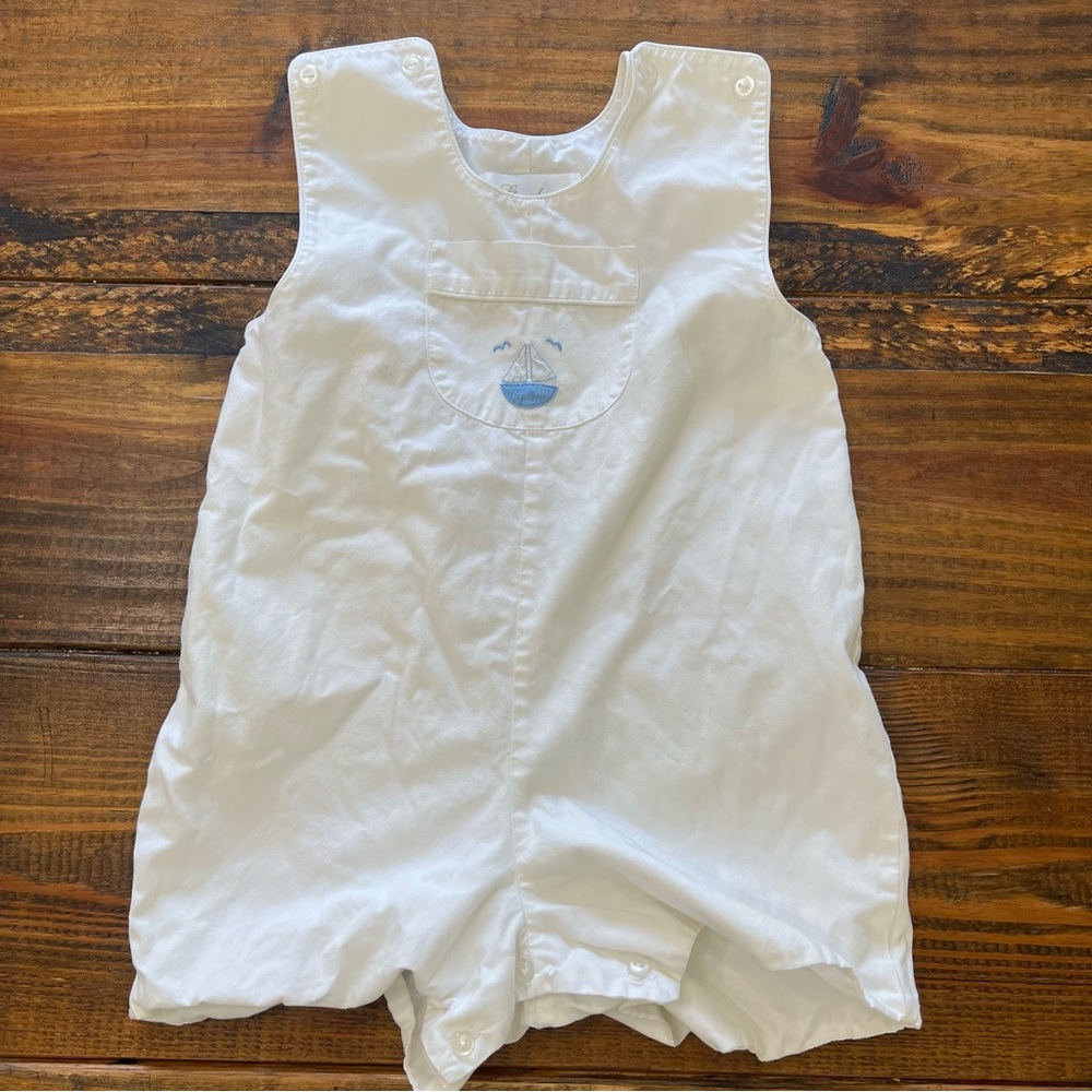 Strasburg Boys One Piece Jumper Romper Shortall Sailboat Nautical Ocean sz 2.